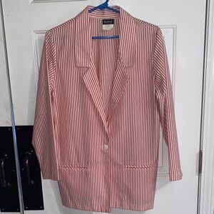 Ford Women's Red and White Striped Blazer
